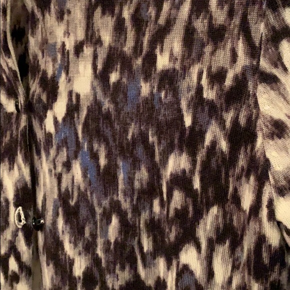 JCrew animal print 3/4 sleeve Marino wool cardigan - Picture 2 of 6